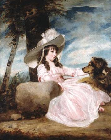 Sir Joshua Reynolds Portrait of Miss Anna Ward with Her Dog Germany oil painting art